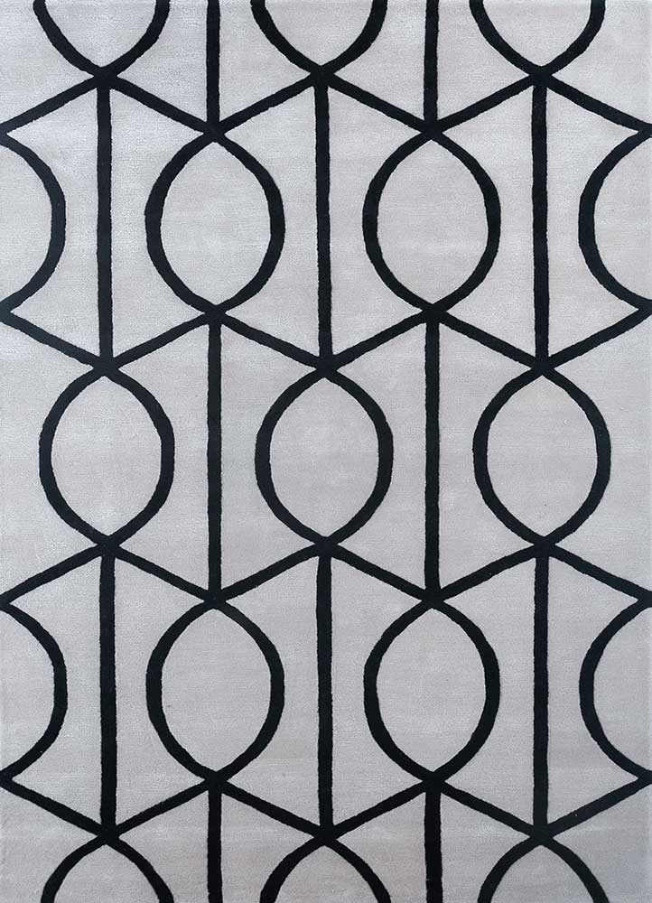 Wollteppich - 180 x 270 cm - schwarz-weiß