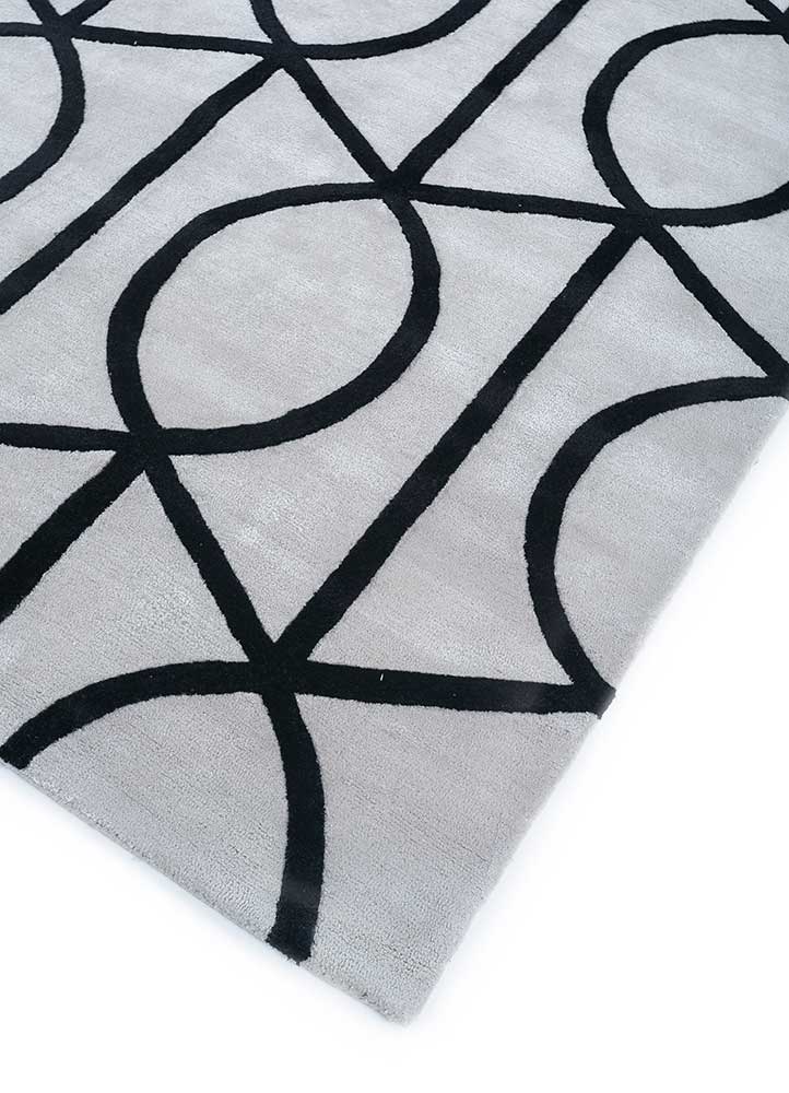 Wollteppich - 180 x 270 cm - schwarz-weiß