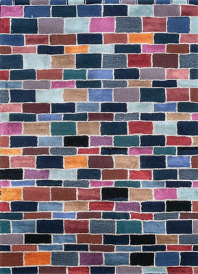 Wollteppich - 165 x 105 cm - mehrfarbig