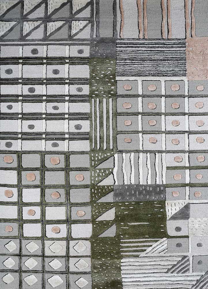 Wollteppich - 180 x 270 cm - silber