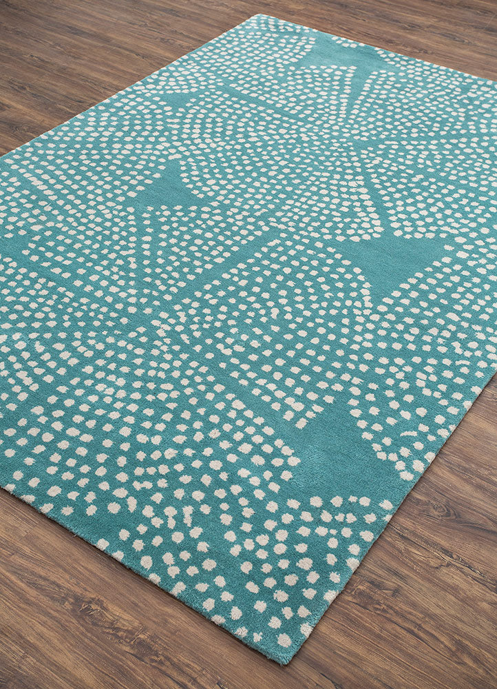 Wollteppich - 240 x 300 cm - türkis