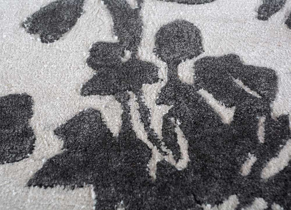 Wollteppich - 270 x 180 cm - schwarz-weiß