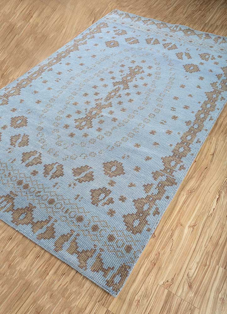 Wollteppich - 150 x 240 cm - seeblau