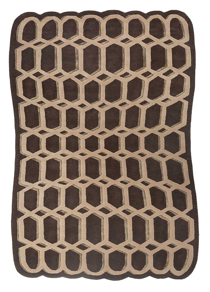 Wollteppich sonderform  - 180 x 270 cm - beige