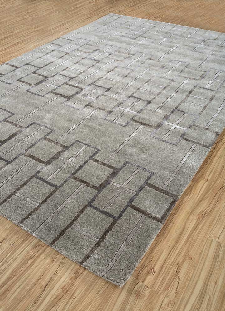 Wollteppich - 180 x 270 cm - silber
