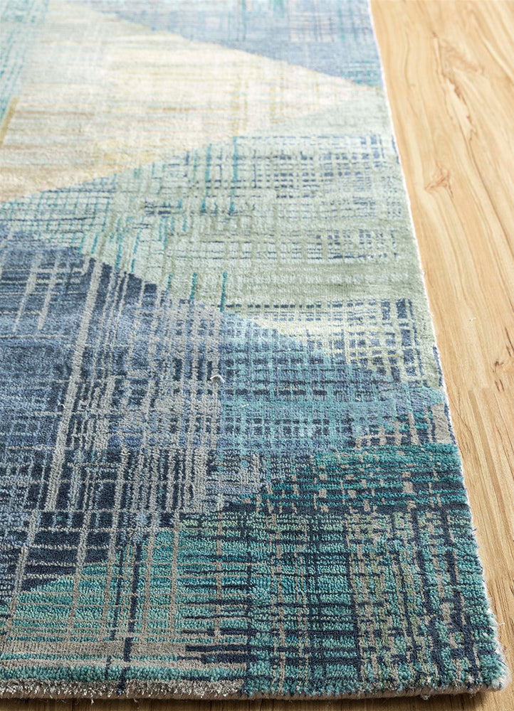 Wollteppich - 240 x 300 cm - blau