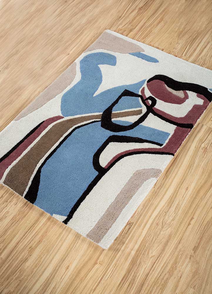 Wollteppich - 60 x 90 cm - mehrfarbig