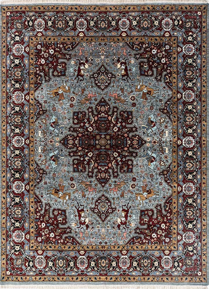 Wollteppich - 240 x 300 cm - blau