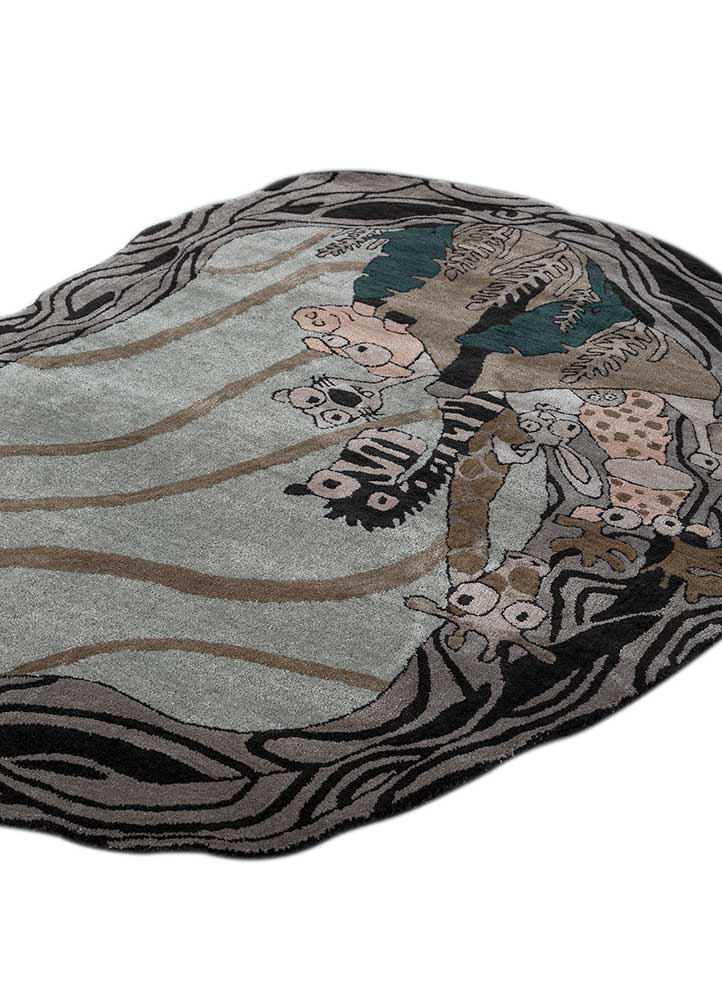 Wollteppich sonderform  - 120 x 180 cm - mehrfarbig