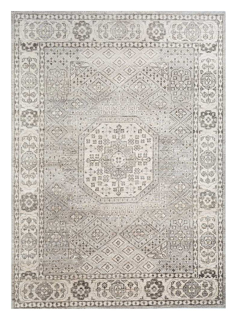 Wollteppich - 300 x 240 cm - silber