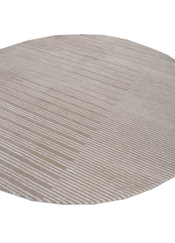 Wollteppich rund  - 180 x 180 cm - beige