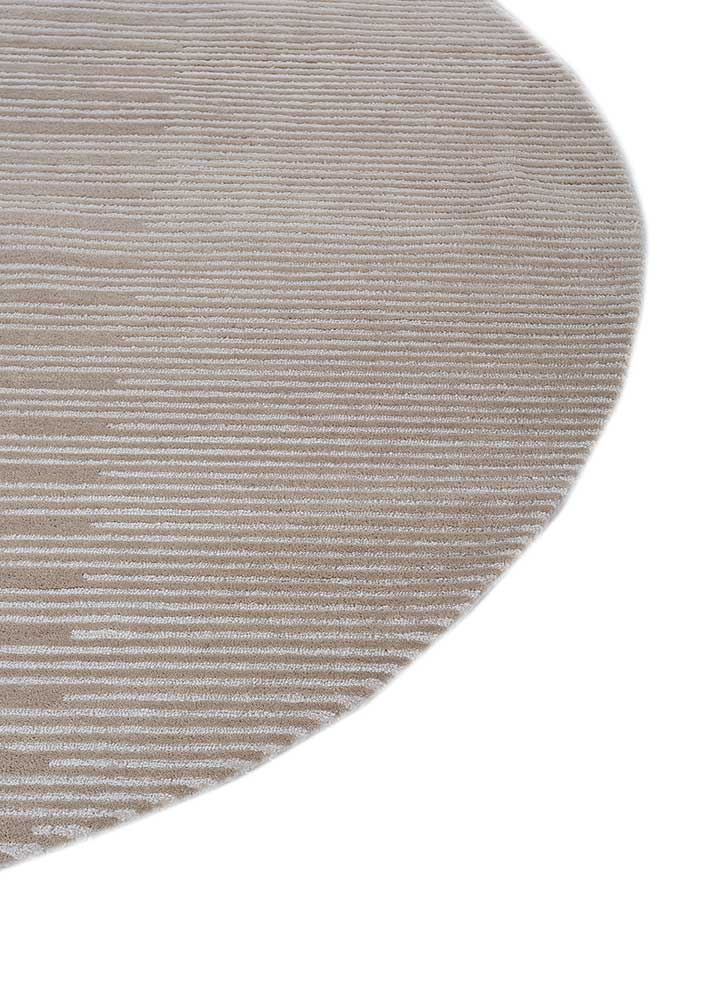 Wollteppich rund  - 180 x 180 cm - beige