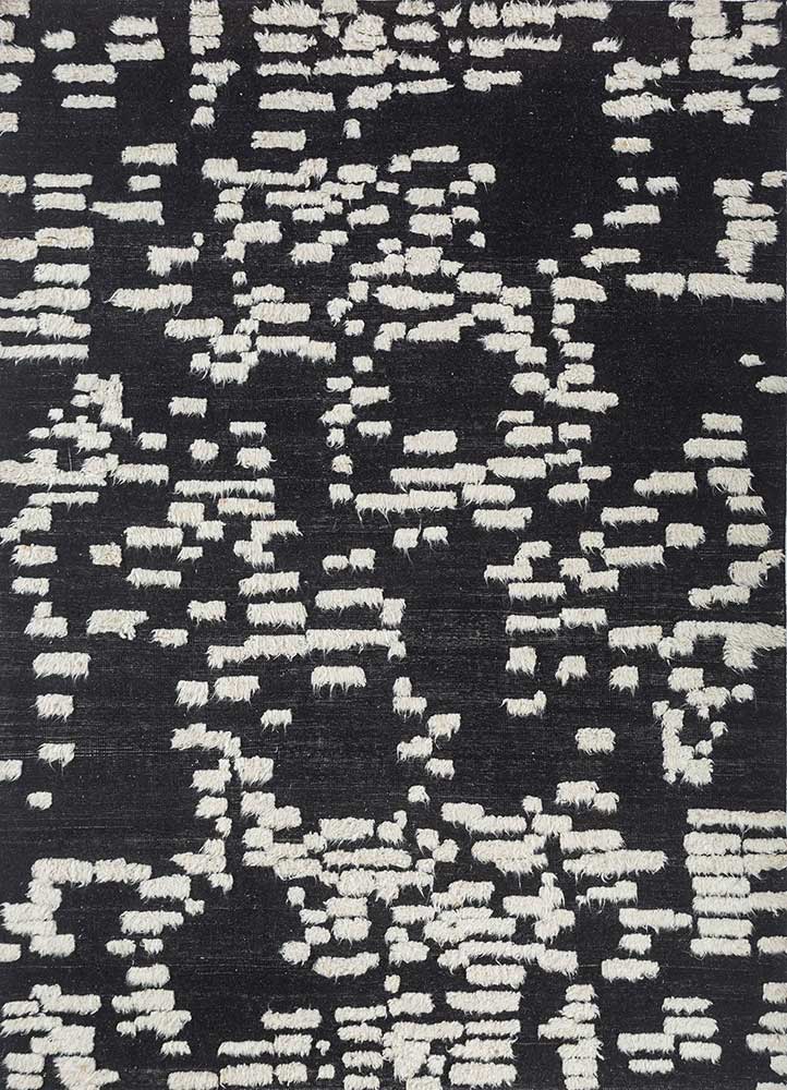 Wollteppich - 240 x 300 cm - schwarz-weiß