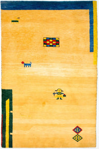 Gabbeh Teppich - Indus 193 x 121 cm - gold