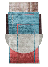 Designer Teppich sonderform  - 240 x 150 cm - mehrfarbig