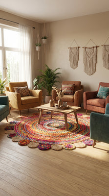 Juteteppich - Lerina - rund