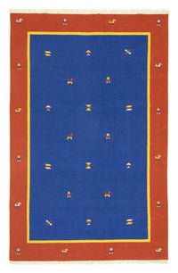 Kelim Teppich - Trendy 300 x 200 cm - blau
