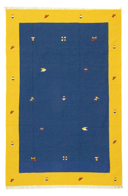 Kelim Teppich - Trendy 300 x 200 cm - blau