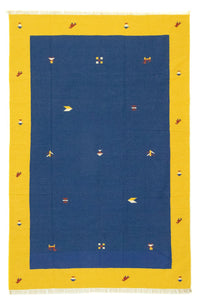 Kelim Teppich - Trendy 300 x 200 cm - blau