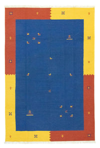 Kelim Teppich - Trendy 300 x 200 cm - blau