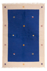 Kelim Teppich - Trendy 240 x 170 cm - dunkelblau