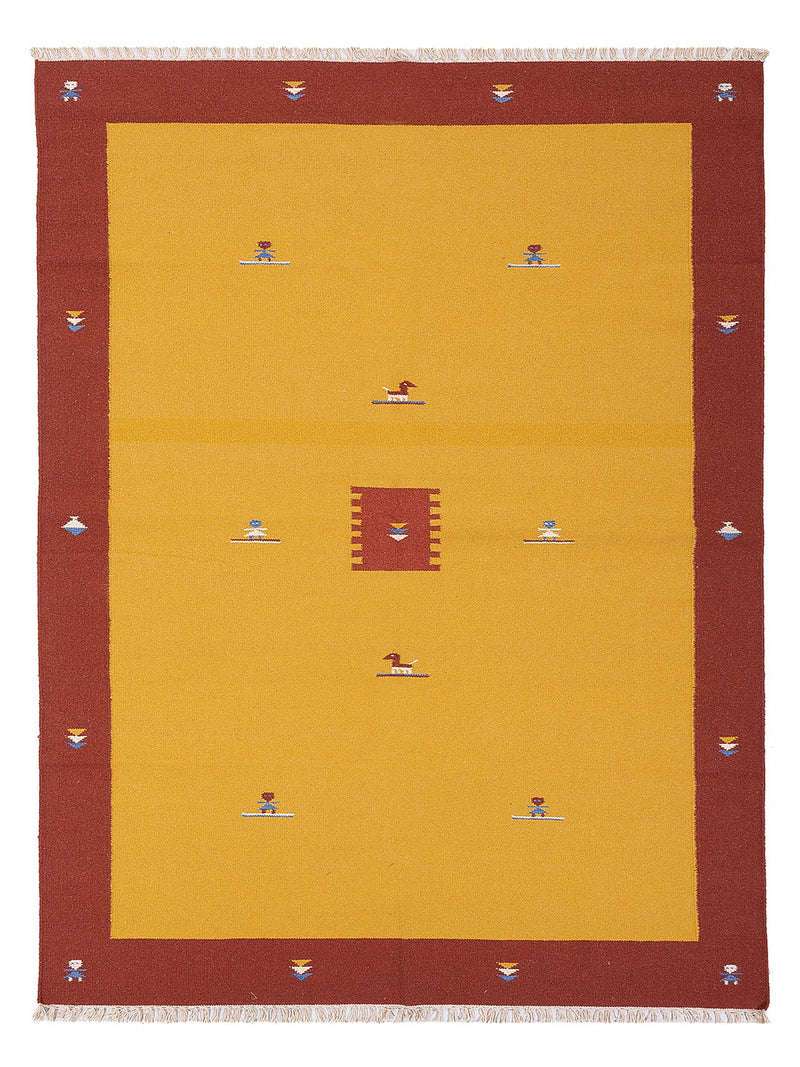 Kelim Teppich - Trendy - 240 x 170 cm - senfgelb