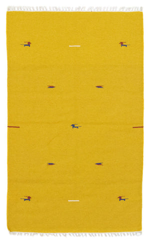 Kelim Teppich - Trendy 180 x 120 cm - gelb