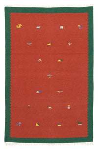 Kelim Teppich - Trendy 180 x 120 cm - rot