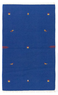 Kelim Teppich - Trendy 180 x 120 cm - blau