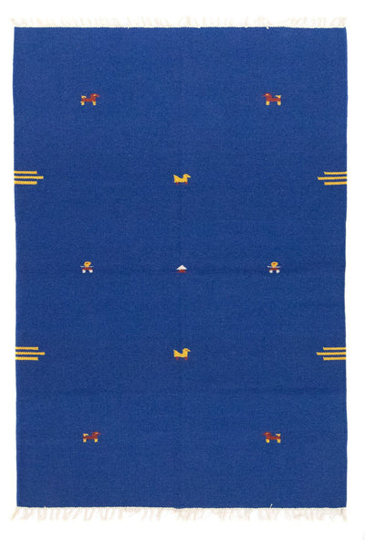 Kelim Modern Teppich 120x180cm - blau