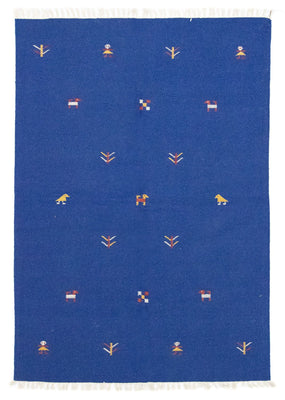 Kelim Teppich - Trendy 200 x 140 cm - blau