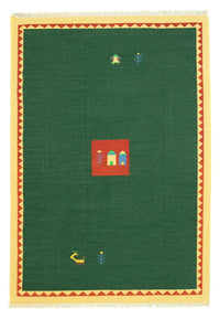 Kelim Teppich - Trendy 300 x 200 cm - dunkelgrün