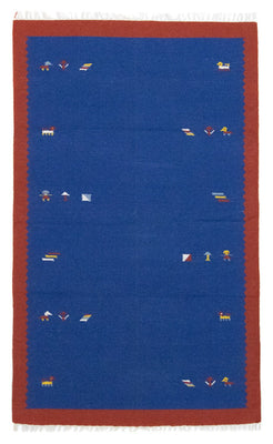 Kelim Teppich - Trendy 180 x 120 cm - blau