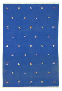 Kelim Teppich - Trendy 300 x 200 cm - blau