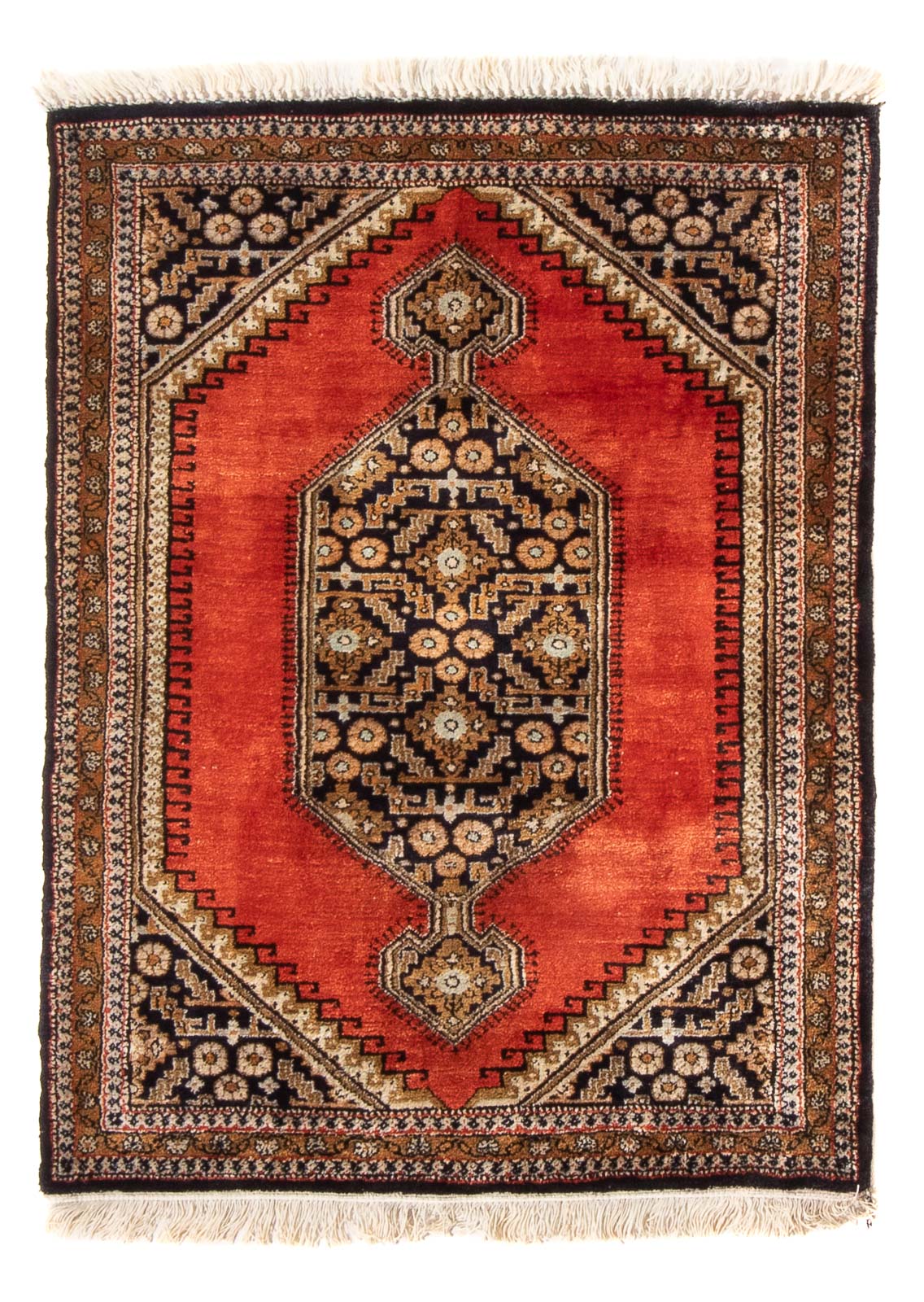 Seidenteppich - Ghom Seide - Premium - 77 x 56 cm - orange