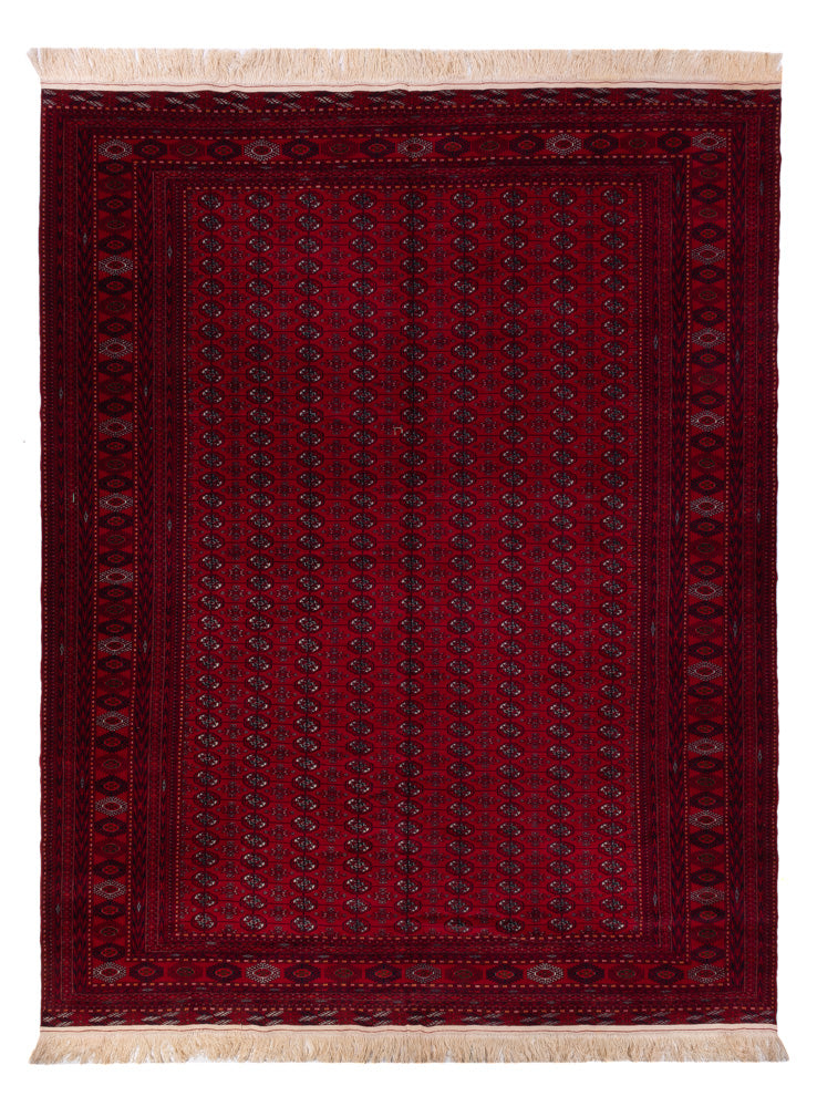 Afghan Teppich - Buchara - 390 x 296 cm - dunkelrot