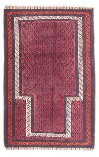 Belutsch Teppich - Gebetsteppich - 144 x 92 cm - rot