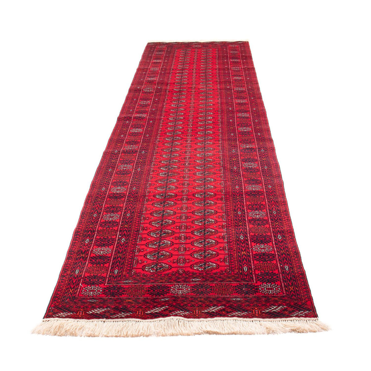 Läufer Afghan - Buchara - 380 x 90 cm - rot
