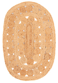Juteteppich oval  - 91 x 61 cm - natur