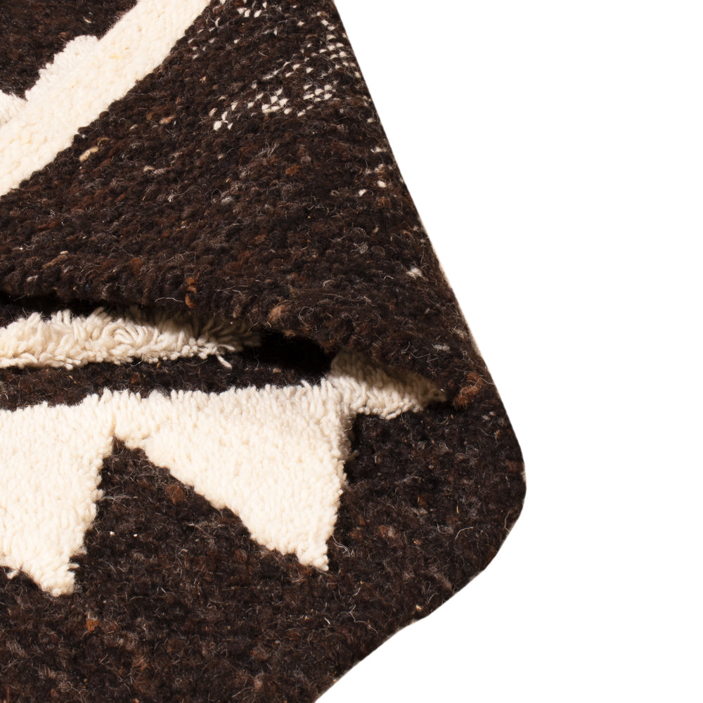 Wollteppich - 90 x 60 cm - schwarz