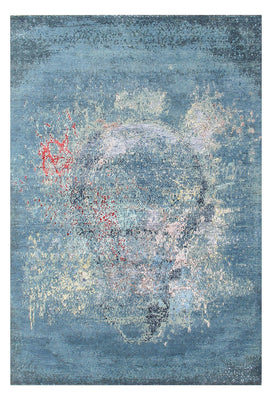 Designer Teppich - 242 x 163 cm - seeblau