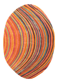 Designer Teppich oval  - 200 x 140 cm - mehrfarbig