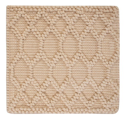 Wollteppich quadratisch  - 48 x 42 cm - beige
