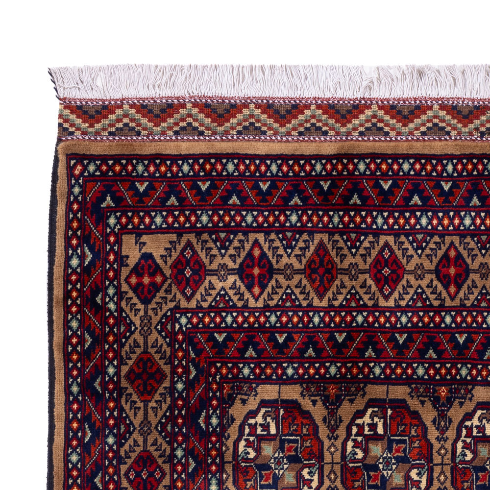 Afghan Teppich - 195 x 148 cm - dunkelbeige