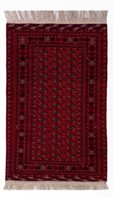 Afghan Teppich - Buchara - 209 x 132 cm - dunkelrot
