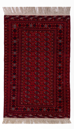 Afghan Teppich - Buchara - 209 x 132 cm - dunkelrot