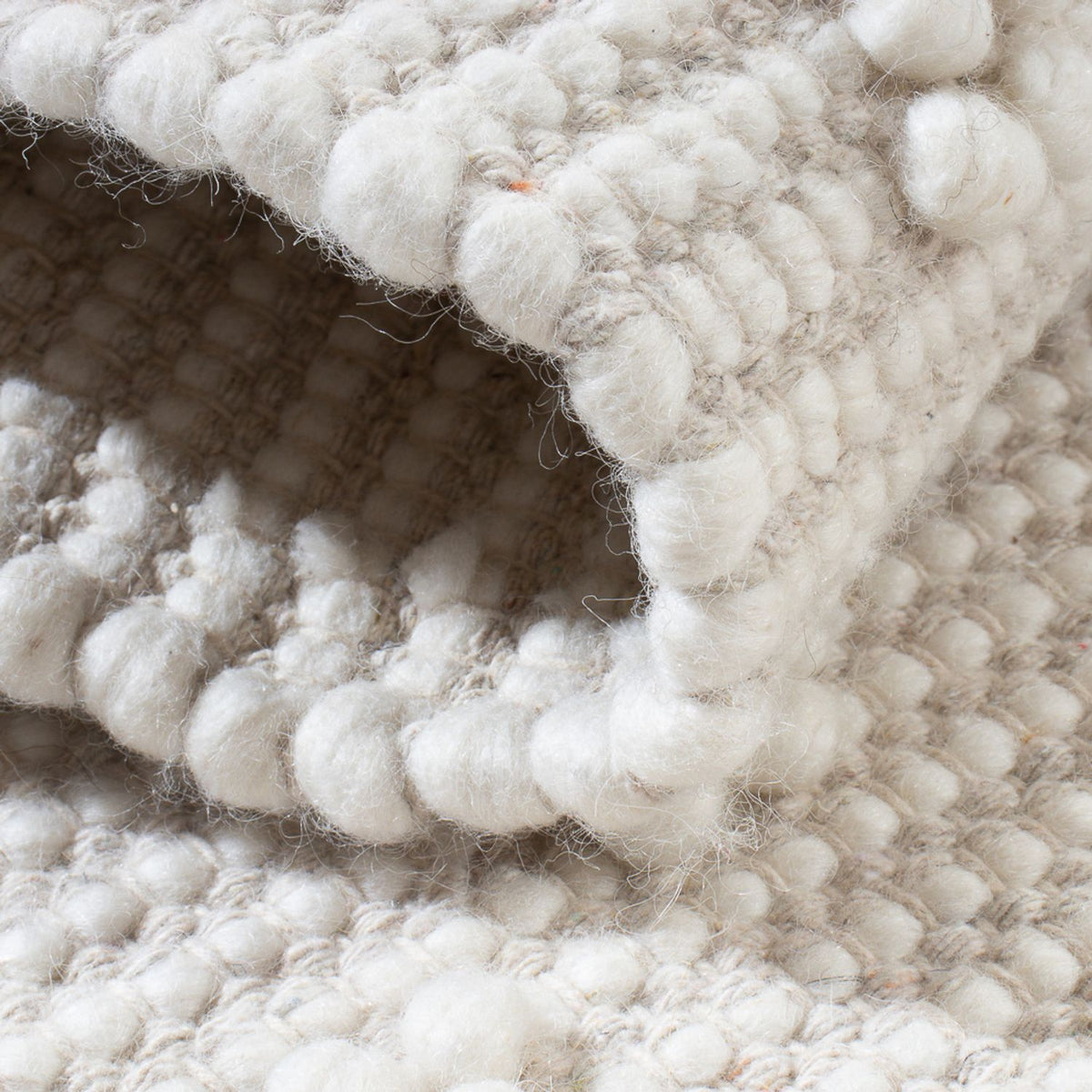 Wollteppich - 95 x 63 cm - hellgrau