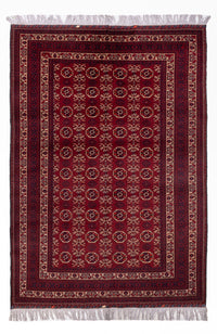 Afghan Teppich - Buchara - 280 x 188 cm - dunkelrot