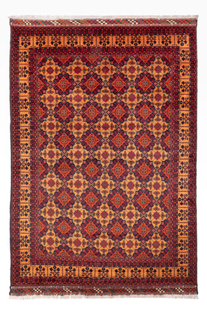 Afghan Teppich - 284 x 199 cm - dunkelbeige