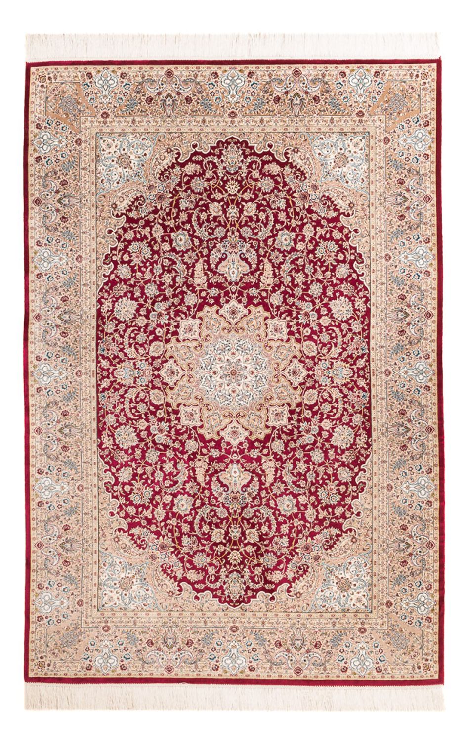 Seidenteppich - Ghom Seide - Premium - 227 x 145 cm - rot